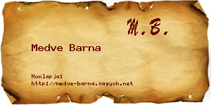 Medve Barna névjegykártya