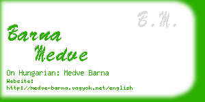 barna medve business card